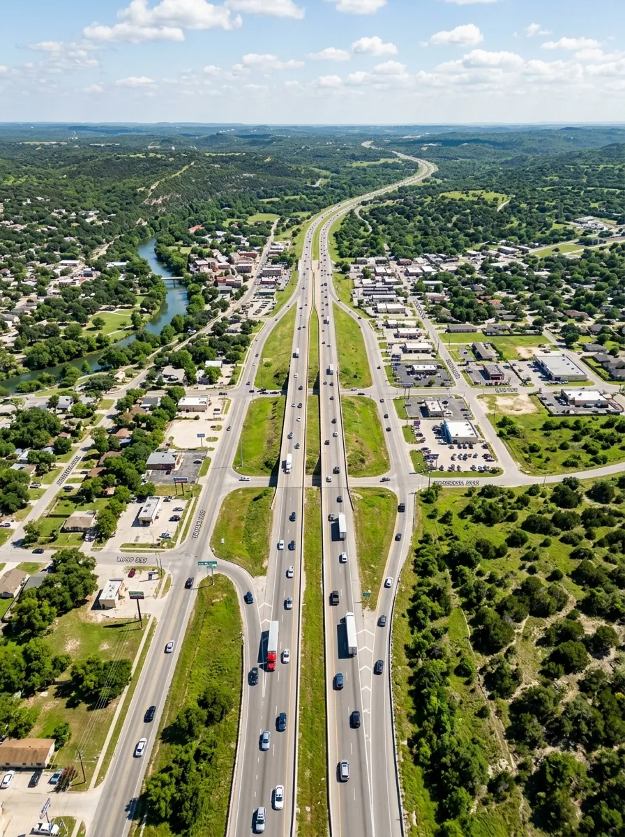 Interstate 35 through New Braunfels Hill Country
