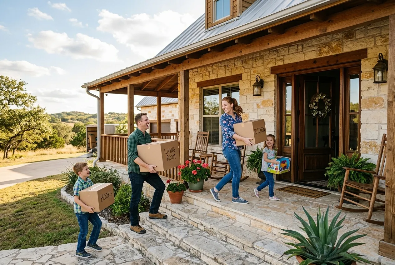 Family moving into their new Hill Country home